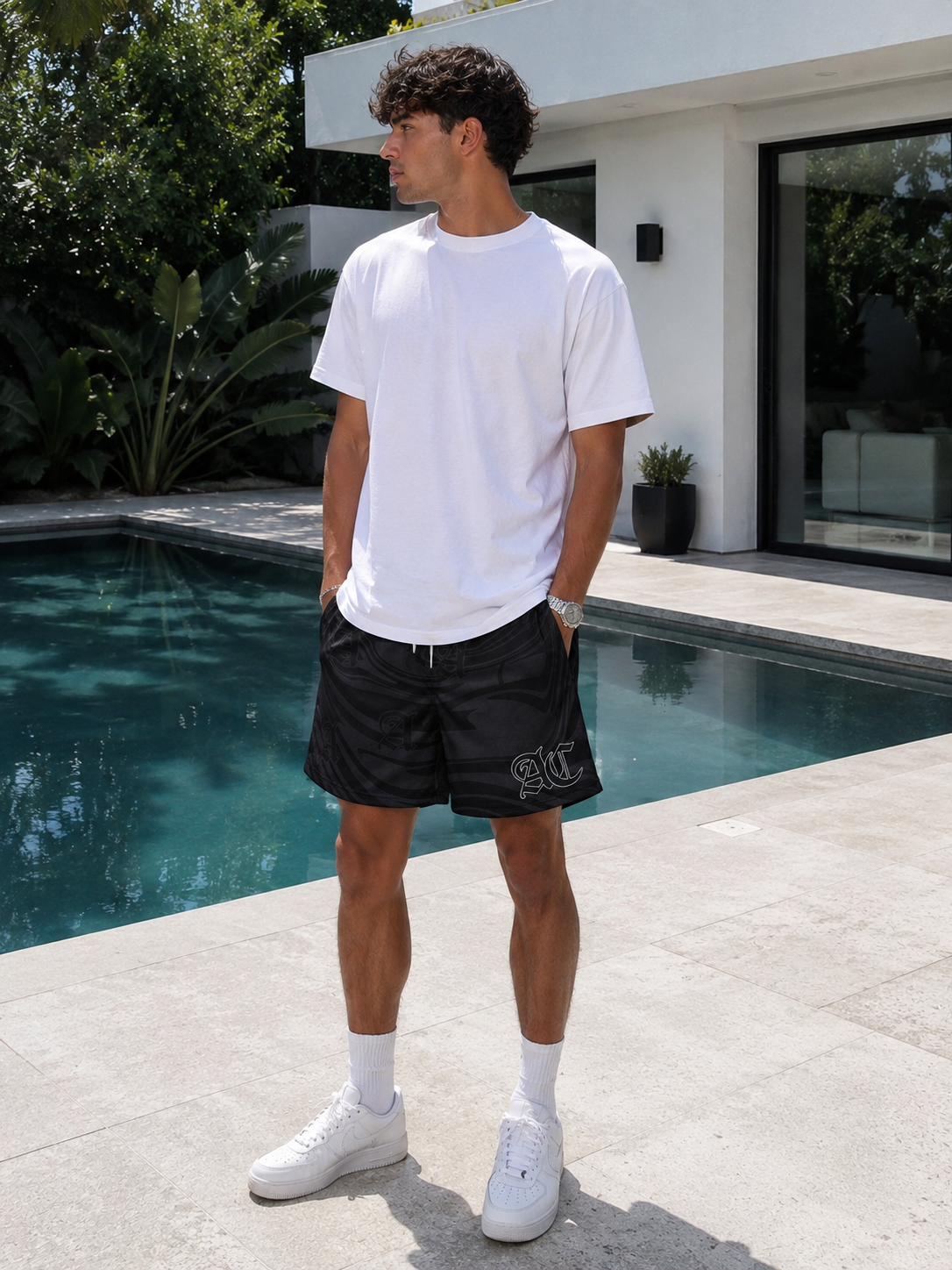 Black Mesh Shorts