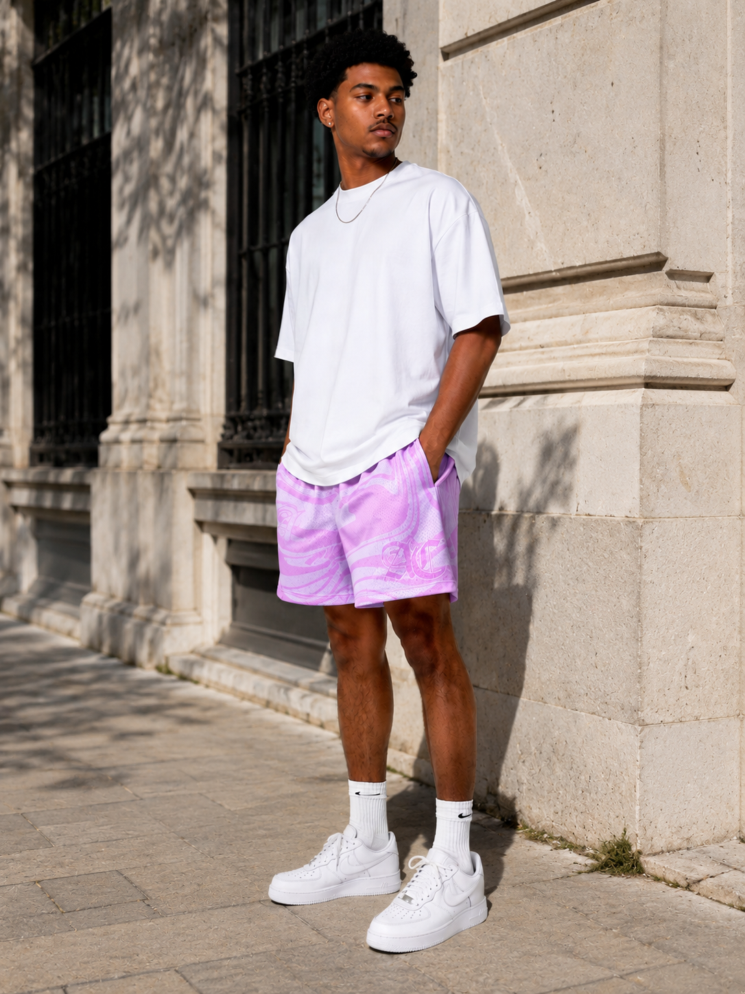 Pink Mesh Shorts